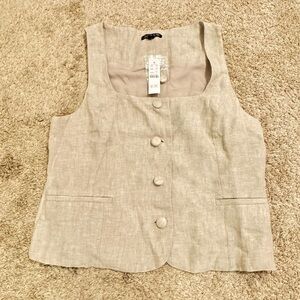 NWT JCrew Linen Vest size 12
